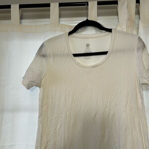 Kindred Bravely Nursing White Eyelet Sleeve Women's Top